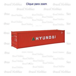 Container Walthers 40 Pés Hi-Cube Corrugated Hyundai - WAL-8253