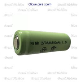 Bateria Recarregável 2/3 AAA 500 mAh 1,2 Volts – Medidas: 29×10 mm – BRA-550