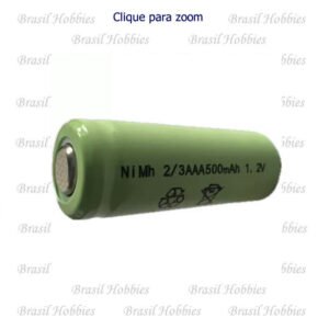 Bateria Recarregável 2/3 AAA 500 mAh 1,2 Volts - Medidas: 29x10 mm - BRA-550