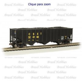 Vagão Bachmann Bethlehem Steel 100 Toneladas 3 Bay Hopper CSXT #316160 – BAC-18705 – Acompanha Imitação Carvão