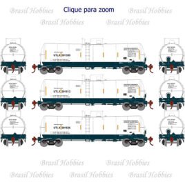Conjunto de Vagões Tanque Athearn Clay Slurry Car Union Tank Car Co. (3) – #301590 – ATH-16401