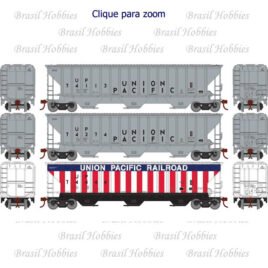 Conjunto de Vagões Athearn PS 4740 Hopper Union Pacific (3) – #74113 – ATH-22263