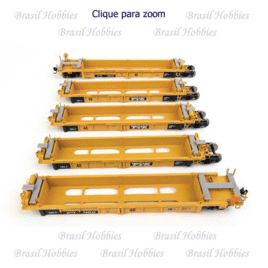 Conjunto de 5 Vagões Walthers Porta Containers 40″ TTX DTTX #740545 – WAL-55664