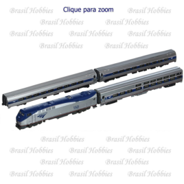 Escala N – Conjunto Kato Amtrak GE P42 com 3 Carros de Passageiros – KAT-1066285