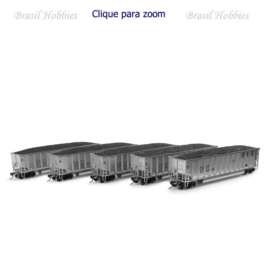 Conjunto de Vagões Athearn Coalporter com Carga CSX (5) – ATH-81602